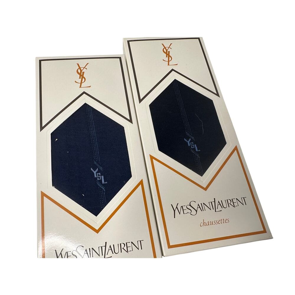 Yves Saint Laurent (YSL) Dress Socks Gift Set (Blue, Gray, Black) - Picture 14 of 16